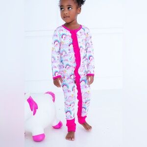 Birdie Bean “Penelope” Bamboo Viscose Ruffle Convertible Romper 18-24m Unicorn